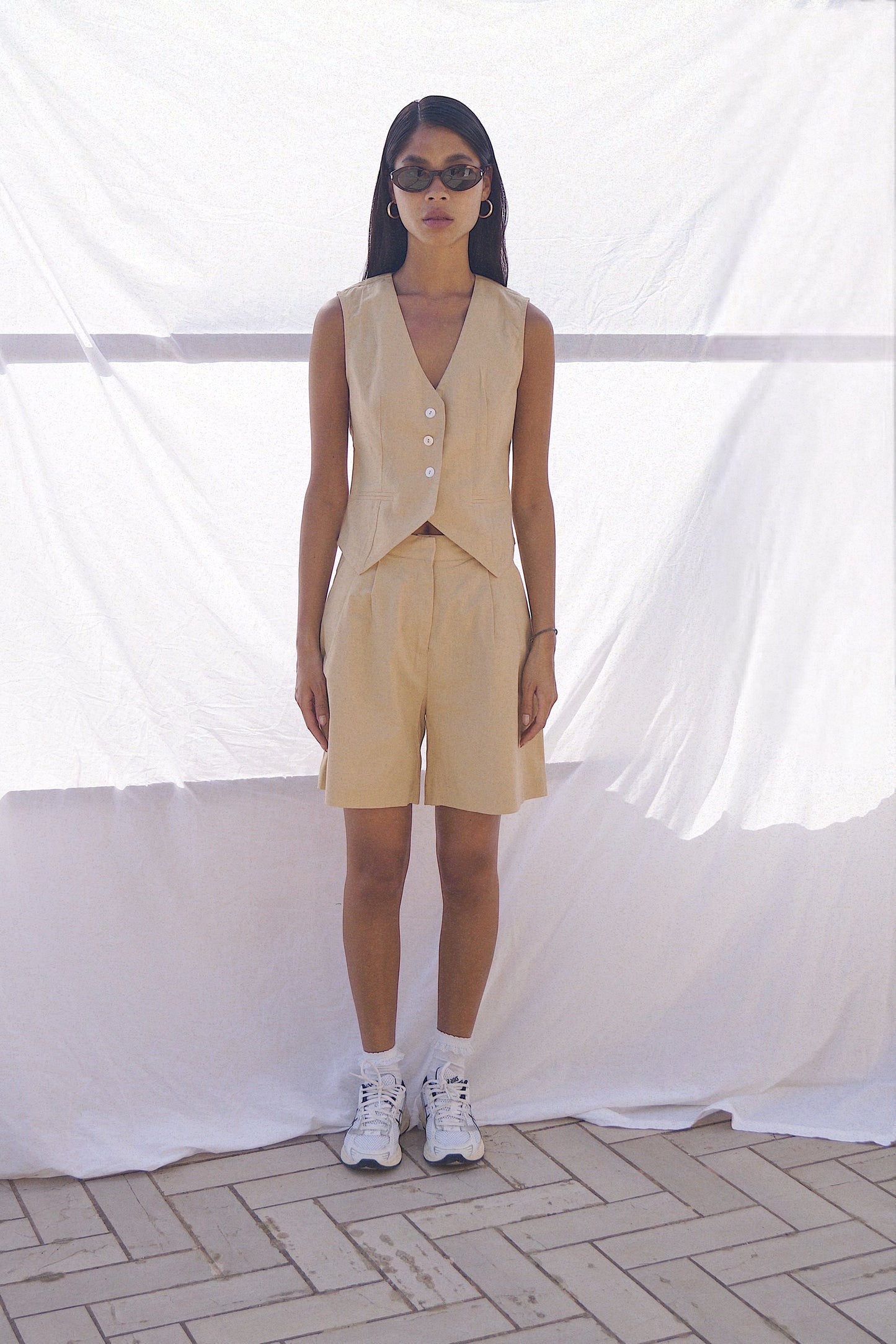 17. Summer Sleeveless Vest And Shorts (KHAKI)